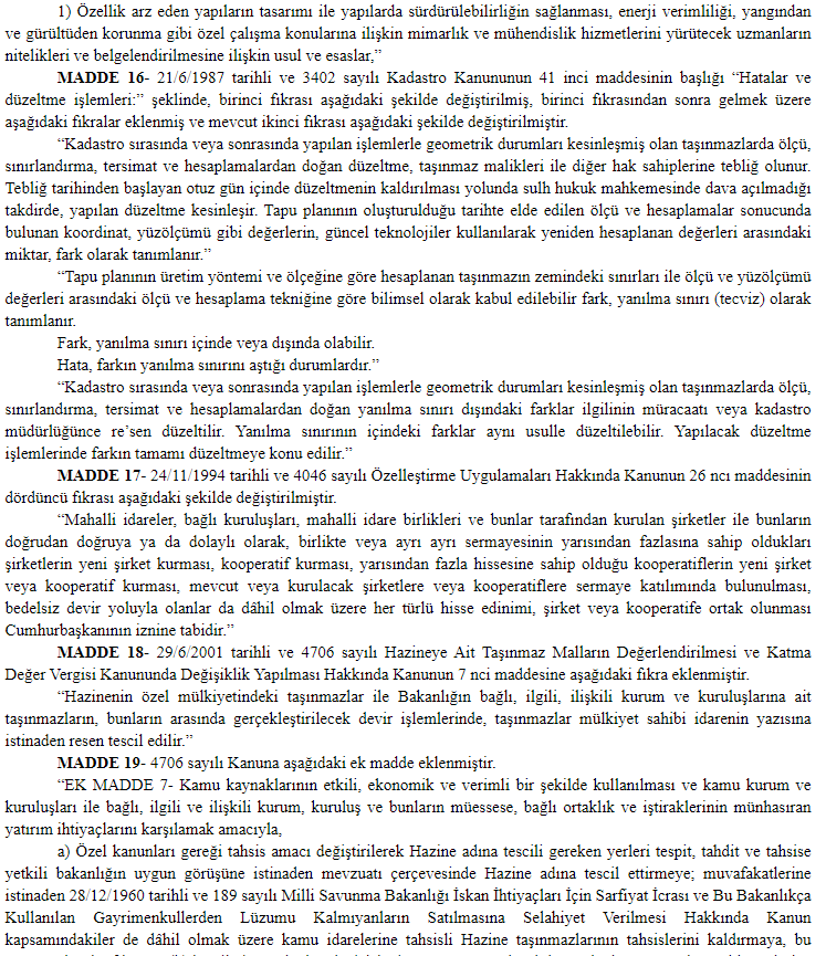 Resmi Gazete, Kat Müliyeti Kanunu, Mayıs 2026 4