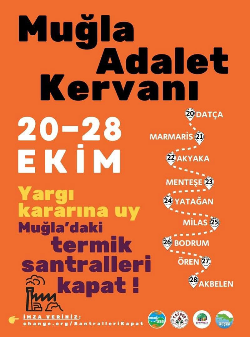 Muğla Adalet Kervanı yürüş afişi, Ekim 2023