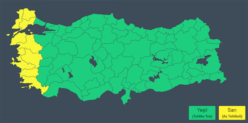 Muğla MGM sarı kodlu fırtına uyarısı