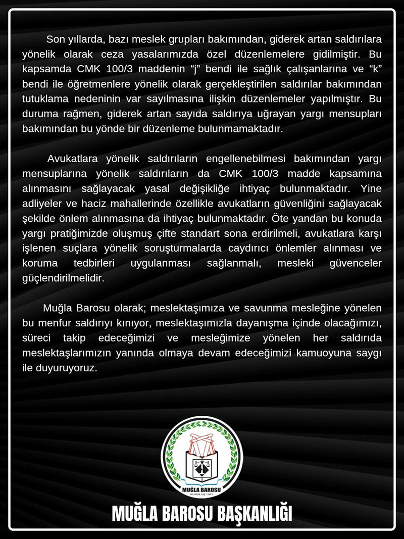 Avukat Burak Gün'e saldırıya kınama, 27 Ekim 2026 2