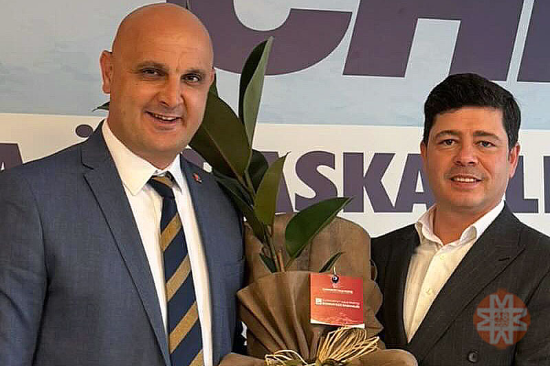 CHP Bodrum İlçe Başkanı Tuna Işın, CHP Muğla İl Başkanı Nail Kızıl 