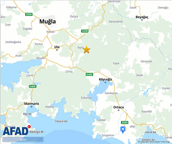 12 EKim 2025 Ula, Köyceğiz deprem