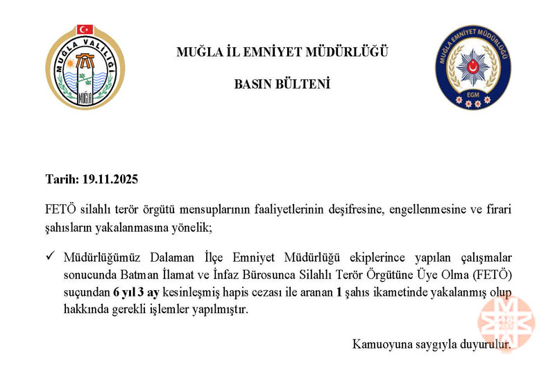 Dalaman FETÖ operasyonu, 18 Kaısm 2025 2