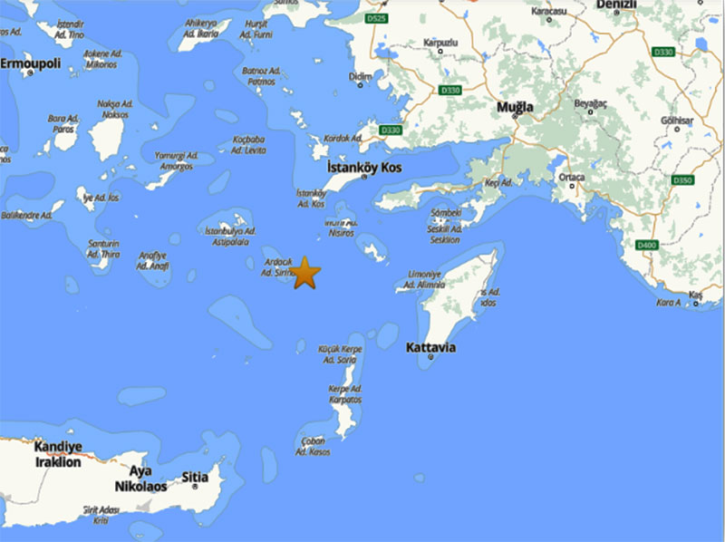 Datça açıklarında deprem, 13 Ağustos 2025 - Görsel AFAD