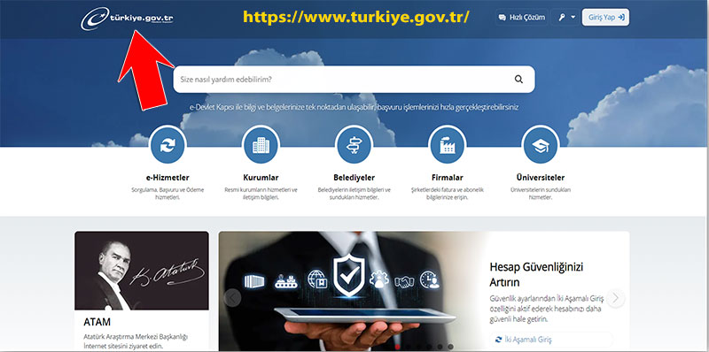 E-Devlet web sitesi