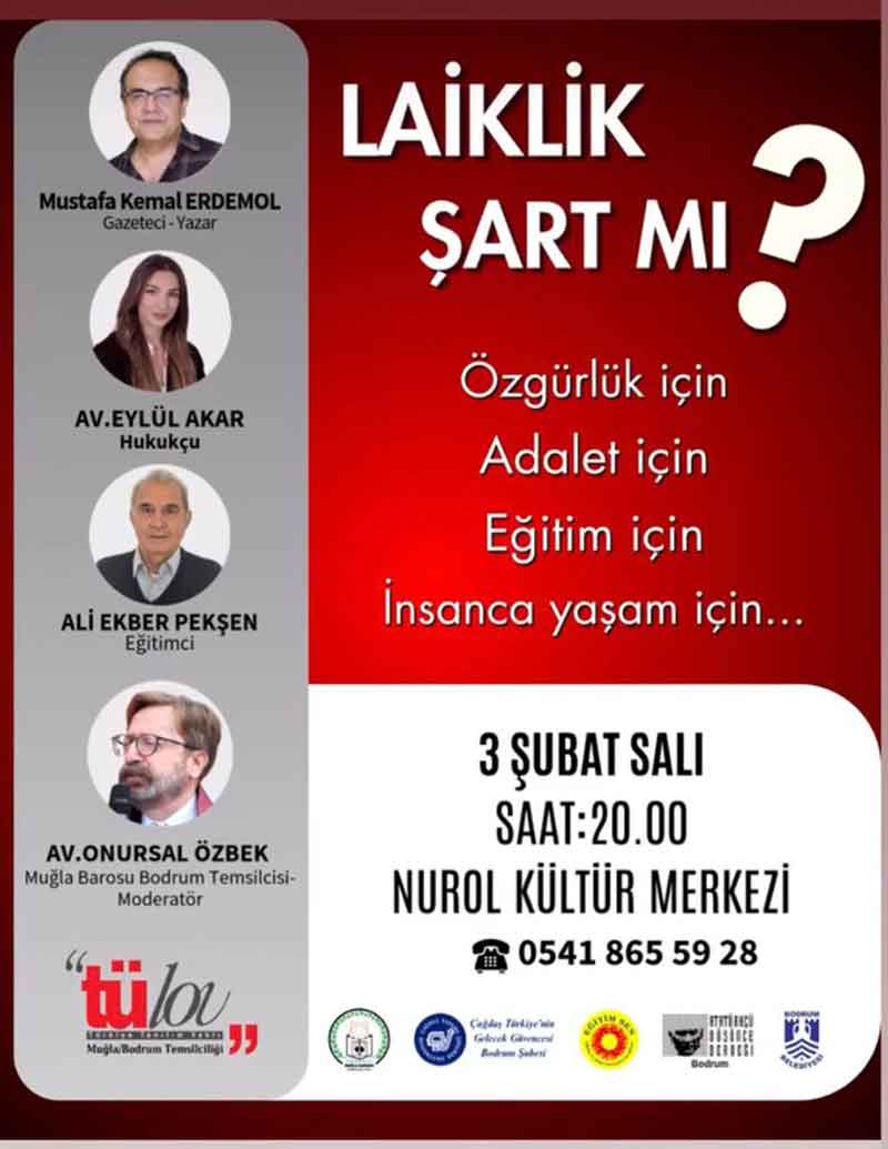 TÜLOV Bodrum'dan, "Laiklik Şart mı?" paneli, Şubat 2026
