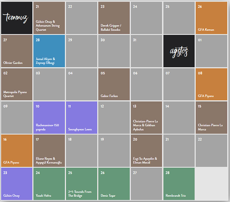Gümüşlük Müzik Festivalinde 20. yıl heyecanı Program 1