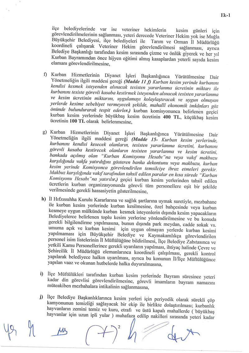 2024 yılı Kurban Hizmetlerinin Uygulanmasına dair tebliğ 2