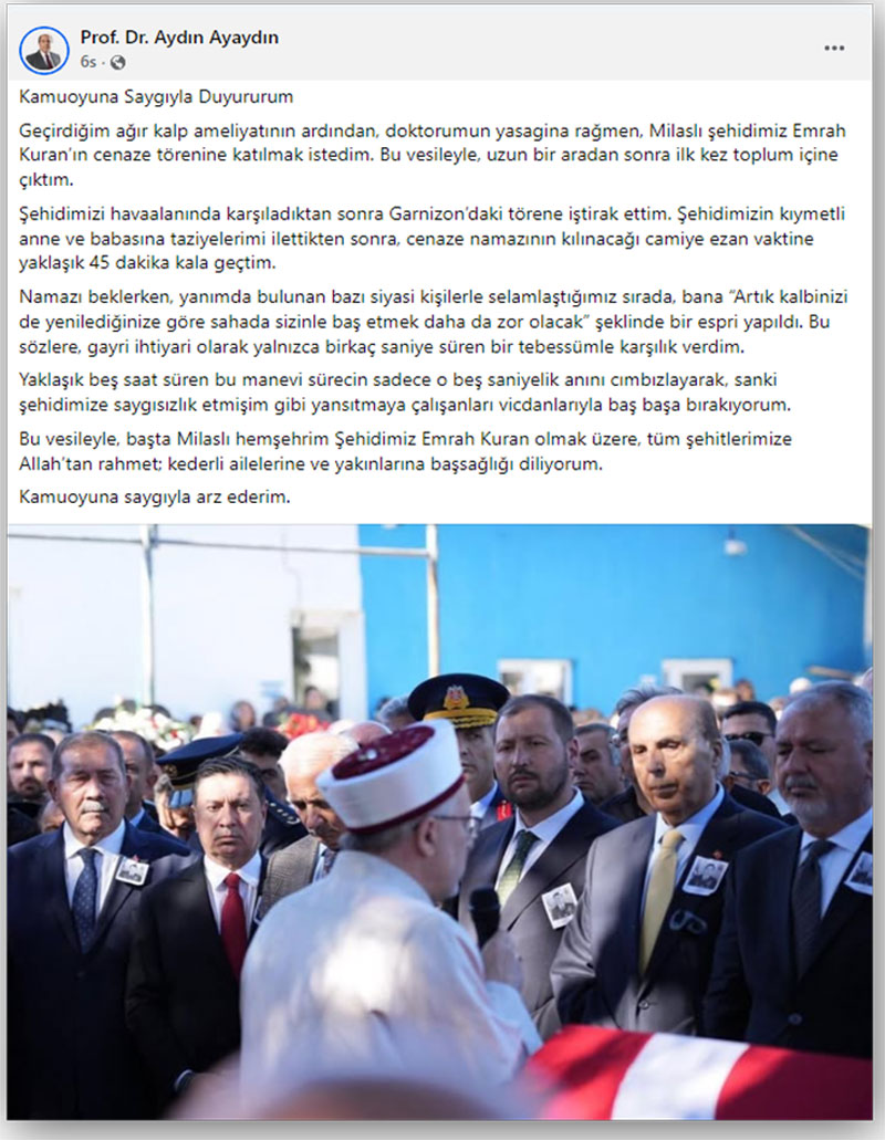 Prof. Dr. Aydın Ayaydın açıklama, 15 Kasım 2025