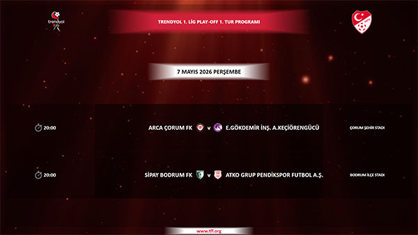 TFF Trandyol 1. Lig Play-Off ilk tur maçları