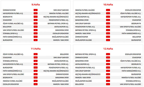 Trendyol 1. Lig 2026-2027 sezonu fikstur 3